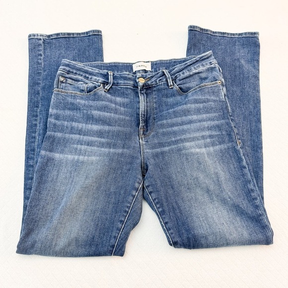 Frame Le Mini Bootcut Jeans Blendon Form Fitting Denim Size 32 - Picture 3 of 7